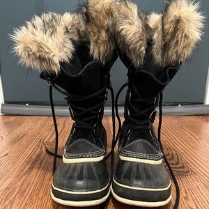 Sorel Women’s Black Joan of Arctic NL1540-010 Faux Fur Tall Winter Boots Sz 8